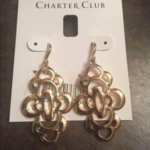 Charter Club Macy’s gold tone arabesque earrings.